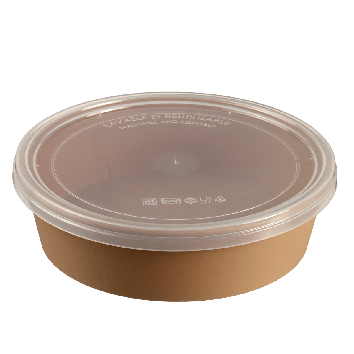 Saladier LOOP avec couvercle PP beige foncé 1000 ml | 60 Unité(s)