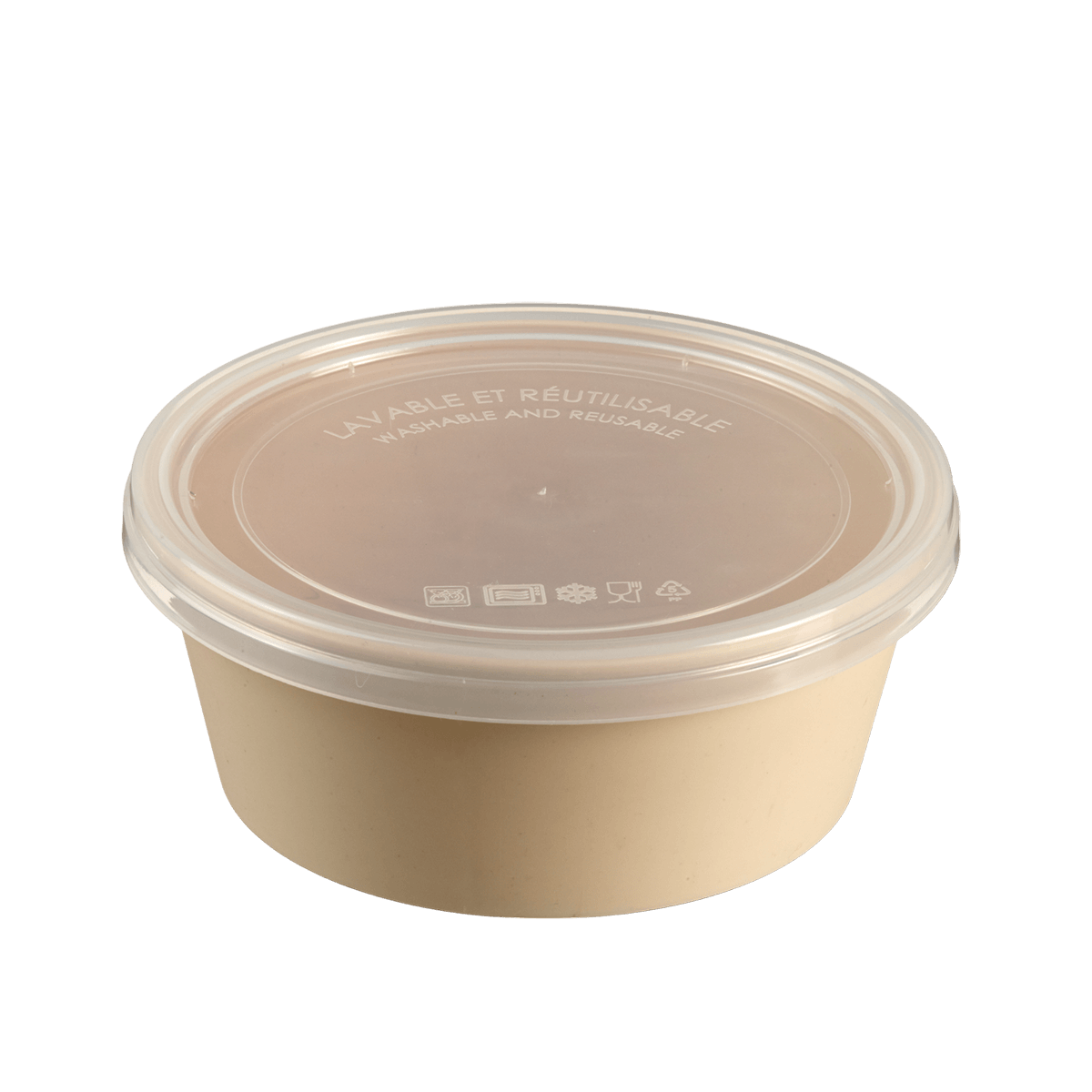 Saladier LOOP avec couvercle PP beige clair 750 ml | 60 Unité(s)