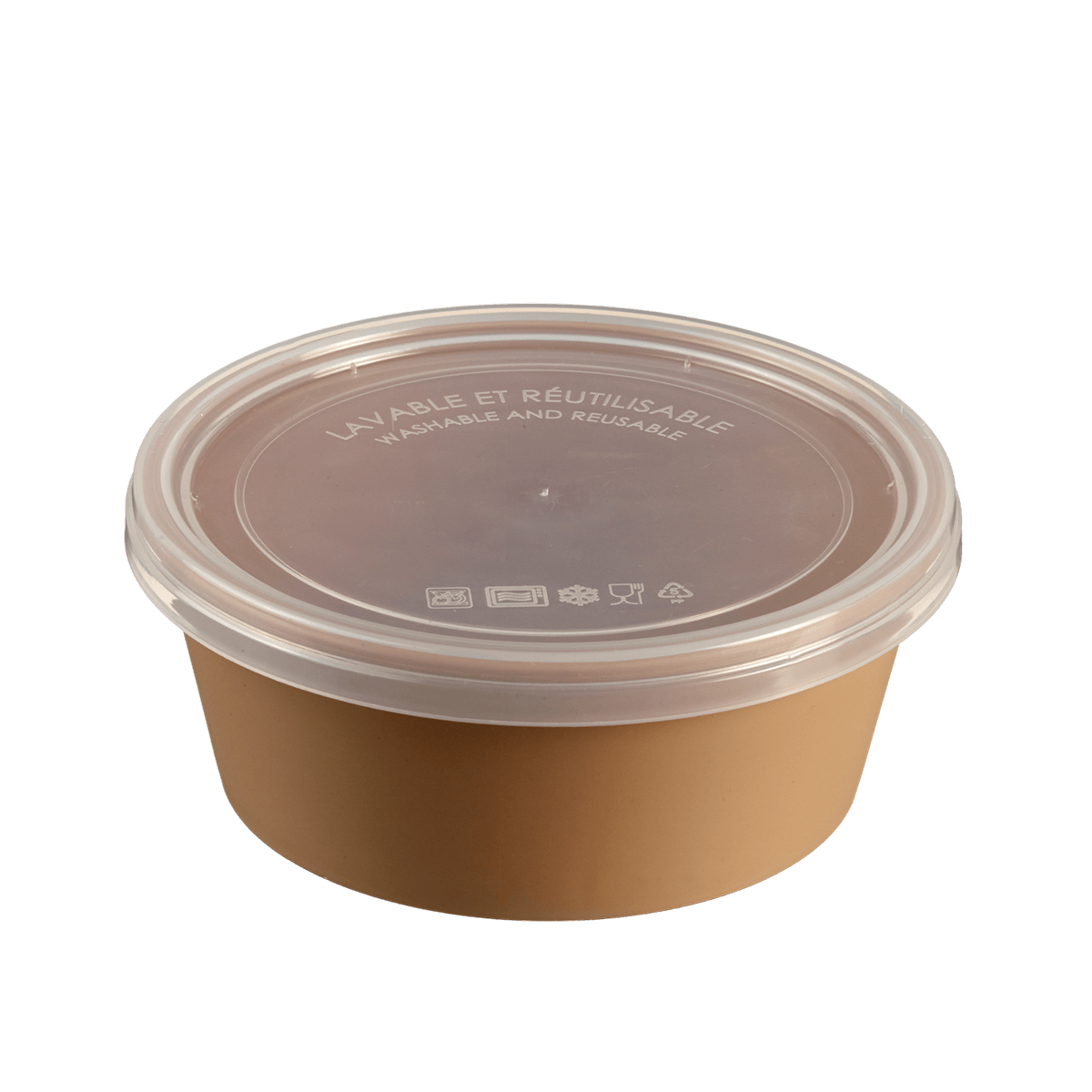 Saladier LOOP avec couvercle PP beige foncé 750 ml | 60 Unité(s)