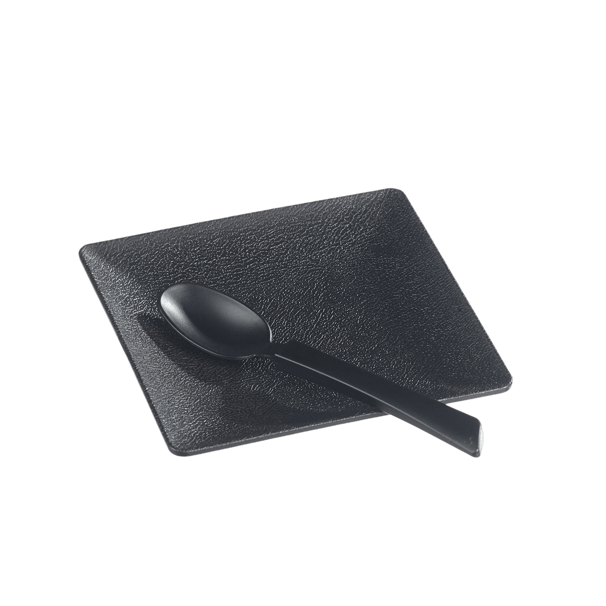 Assiette Fluid' PP noir texturé 110 x110 mm | 100 Unité(s)