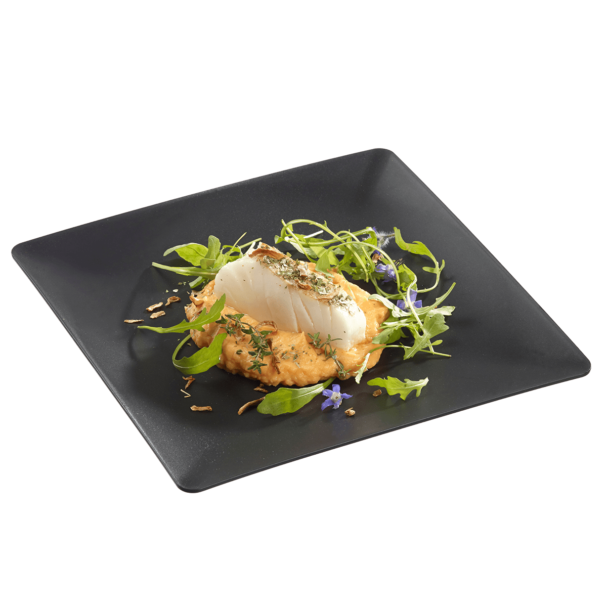 Assiette Fluid' PP noir 250 x250 mm | 100 Unité(s)