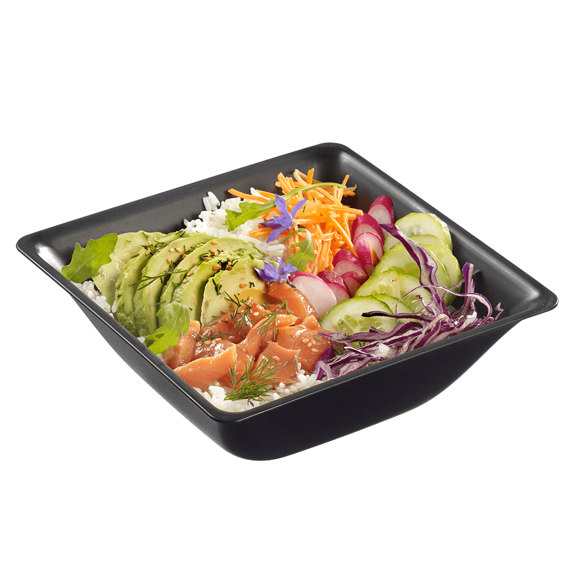 Saladier Fluid' PP noir 1260 ml | 50 Unité(s)