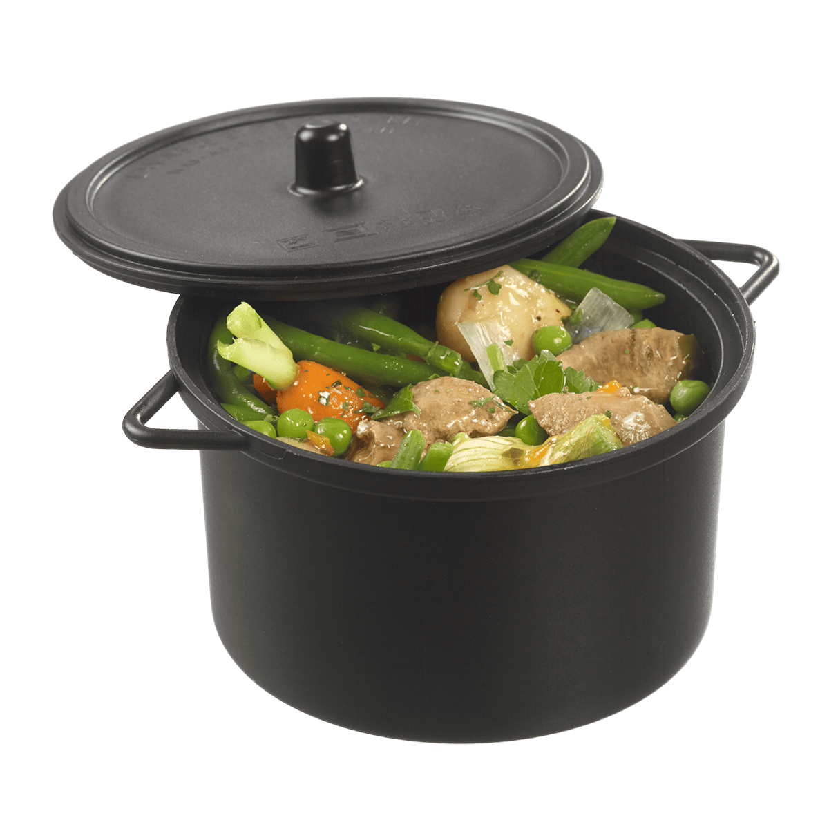 Cocotte LOOP avec couvercle PP noire 650 ml | 80 Unité(s)