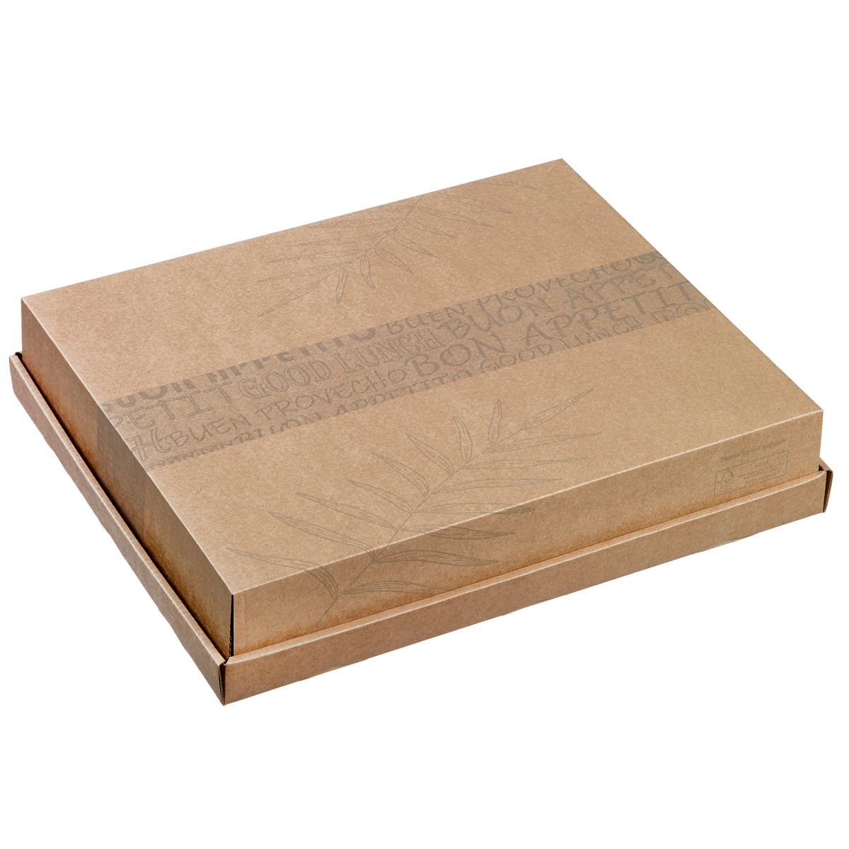 Base montée pateau-repas Ecokraft décor feuille 366x395x30 mm | 20 Unité(s)