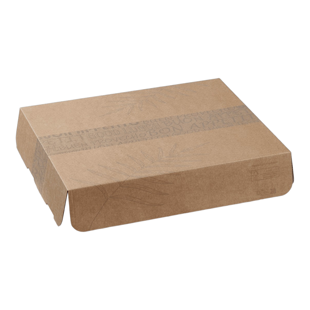 Couvercle pour plateau-repas Ecokraft décor feuille 366x395x30 mm | 100 Unité(s)