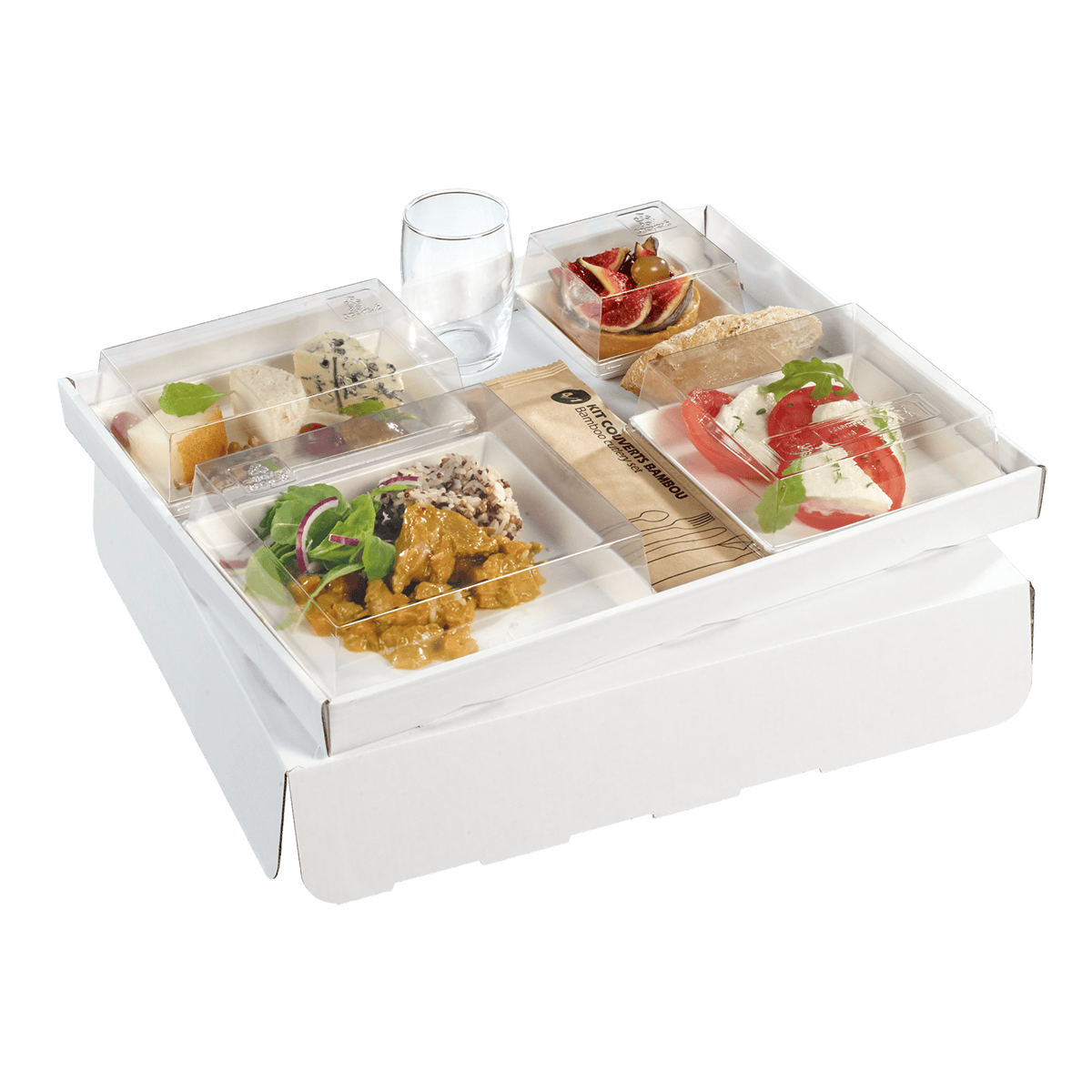 Base montée pour plateau Ecokraft blanc brillant 367x297x30 mm | 20 Unité(s)