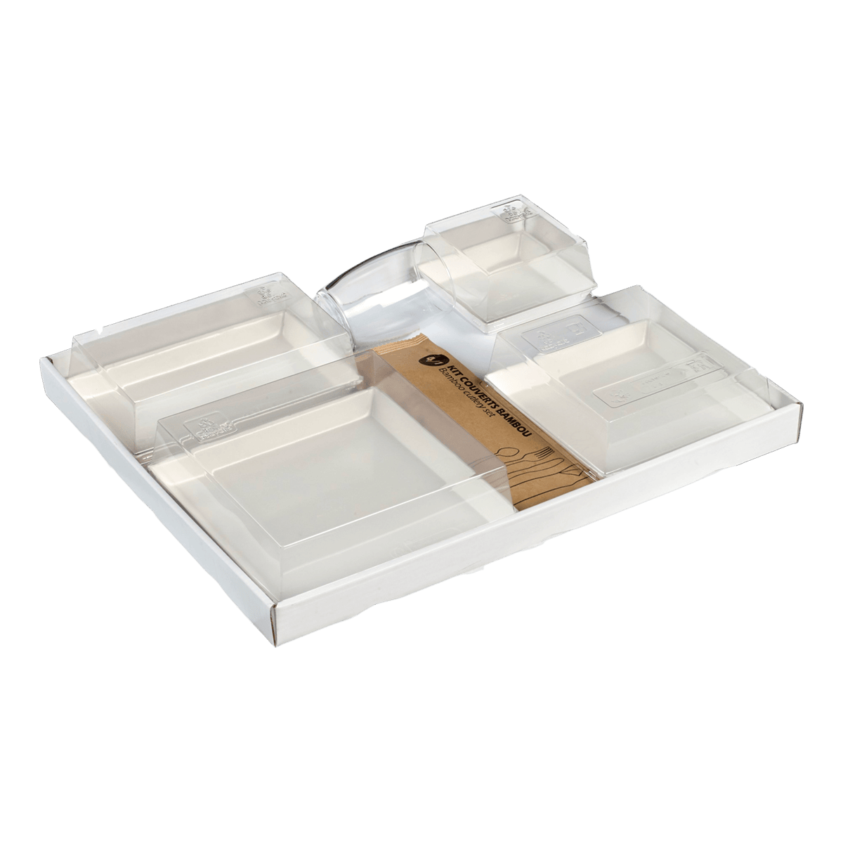 Base montée pour plateau Ecokraft blanc brillant 367x297x30 mm | 20 Unité(s)