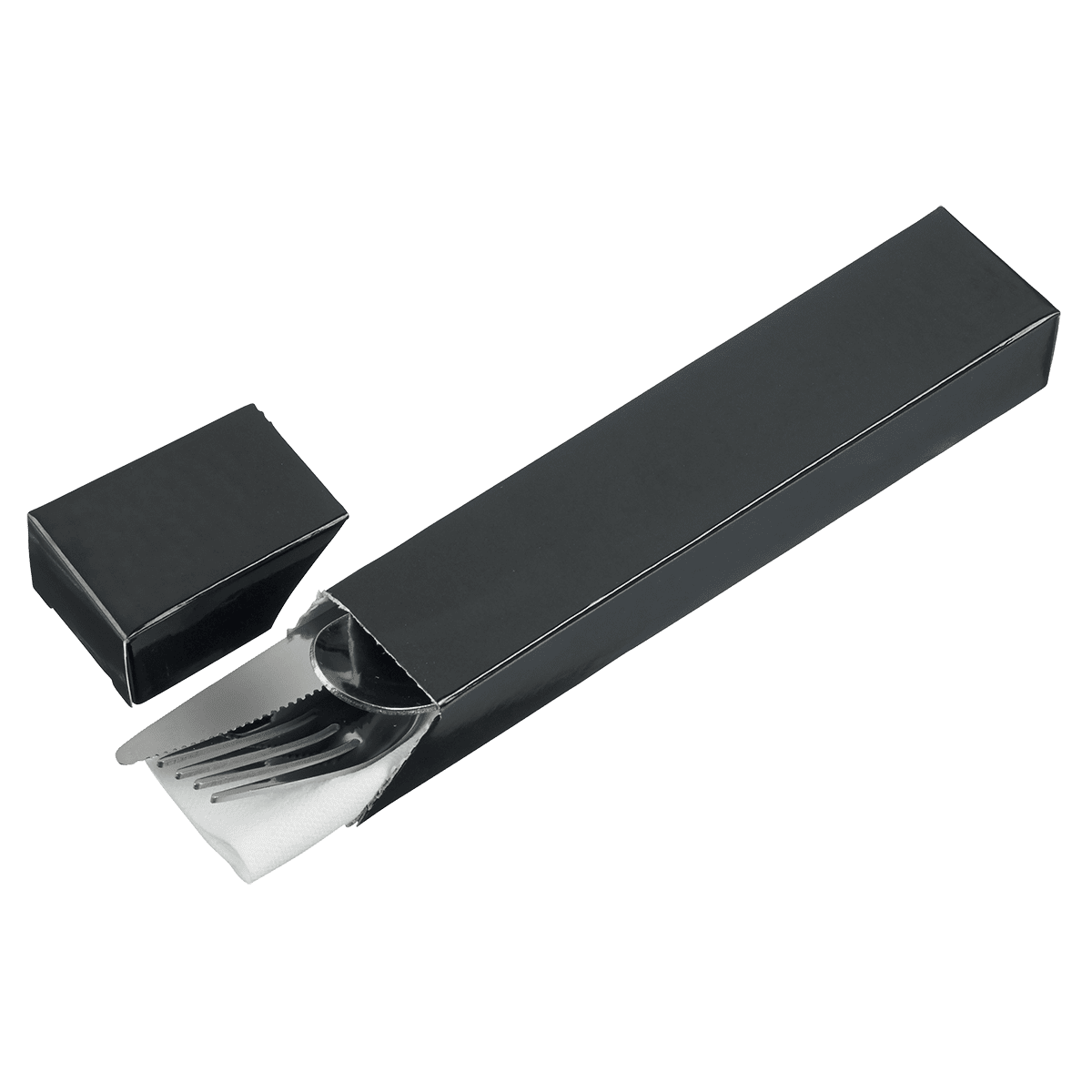 Etui couvert carton noir verni 206x66 mm | 150 Unité(s)