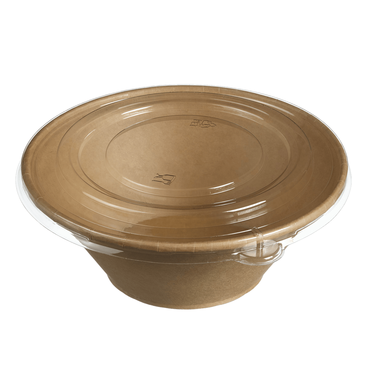 Saladier conique 1300 ml Ecokraft + couv. PET anti buée x25 | 150 Unité(s)