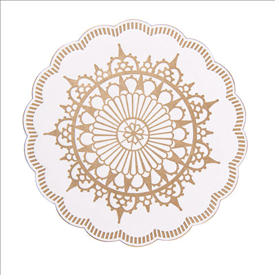 DESSOUS DE VERRE 9 PLIS 8x18 G/M2 + (30+12) G/M2 Ø9 CM BLANC OUATE (3000 UNITÉS)