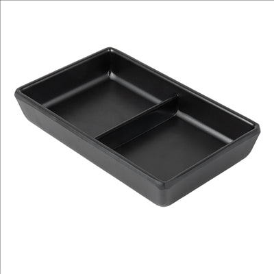 RÉCIPIENTS 2 COMPARTIMENTS 'ASAMI WARE' 13,1x8,8x2,5 CM NOIR MÉLAMINE (12 UNITÉS)