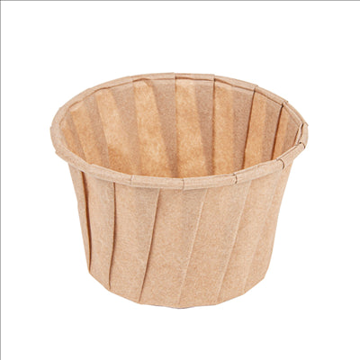 POTS TRAITEUR PAPIER PLISSÉ 100 ML (3,2 oz) 80 G/M2 Ø6,6/5x4,2 CM NATUREL PARCH.INGRAISSABLE (1000 UNITÉS)