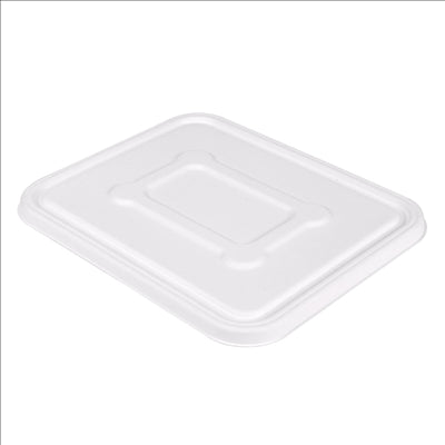 COUVERCLES POUR RÉFÉRENCE 253.80 'BIONIC' 23,5x18,9x1,2 CM BLANC BAGASSE (400 UNITÉS)