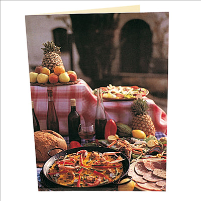 CARTE 2 VOLETS "PAELLA" 48x33 CM ASSORTI CARTON (1 UNITÉ)
