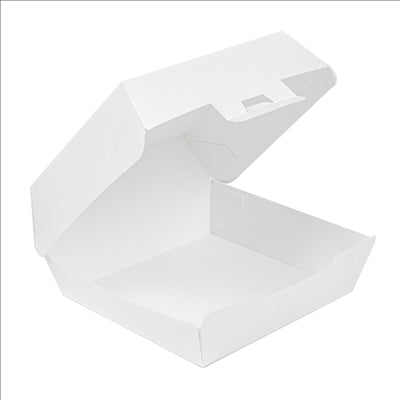 BOÎTES HAMBURGER 'THEPACK' 230 G/M2 17,6x16,8x7,8 CM (XL WIDER) BLANC CARTON ONDULÉ NANO-MICRO (300 UNITÉS)