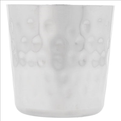 MINI RÉCIPIENTS À FRITES CLASSIQUES, MARTELÉ 'ARTINOX' Ø 8,5x8,5 CM ARGENTE INOX (12 UNITÉS)