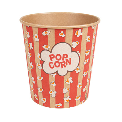 RÉCIPIENTS POUR POP-CORN 3900 ML 260 +20 PE G/M2 Ø 18,5/14,5x19,5 CM KRAFT (150 UNITÉS)