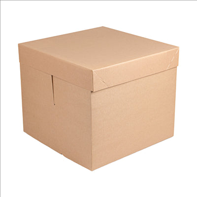 BOÎTES PATISSERIES HAUTES SANS FENÊTRE 'THEPACK' 320 G/M2 35,6x35,6x30,5 CM NATUREL CARTON ONDULÉ MICROCANAL (30 UNITÉS)