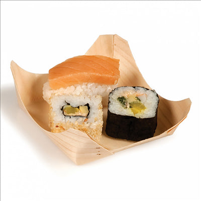 BARQUETTES EN FEUILLE DE PEUPLIER 10x10x3,5 CM NATUREL BOIS (100 UNITÉS)