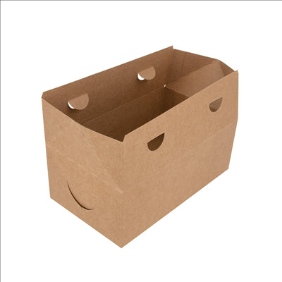 BOÎTES REPAS À EMPORTER 1 L 300 G/M2 11x18x7 CM MARRON CARTON (50 UNITÉS)