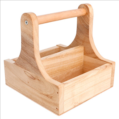 BOÎTE PRÉSENTATION AVEC ANSE 15x15,3x15 CM NATUREL BOIS (1 UNITÉ)