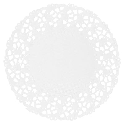 DENTELLES RONDES AJOURÉES 53 G/M2 Ø 9 CM BLANC PAPIER (250 UNITÉS)