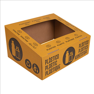 COUVERCLE DE CONTENEUR 38,4x31,1x12 CM JAUNE CARTON (10 UNITÉS)