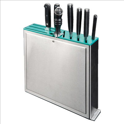 RACK POUR COUTEAUX 10 ENTRÉES 32x7x31 CM ARGENTE INOX (1 UNITÉ)