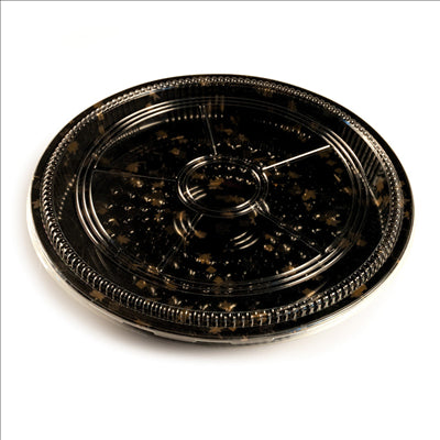120 U. RÉCIPIENTS + COUVERCLES POUR SUSHI Ø38x5 CM NOIR PS (120 UNITÉS)