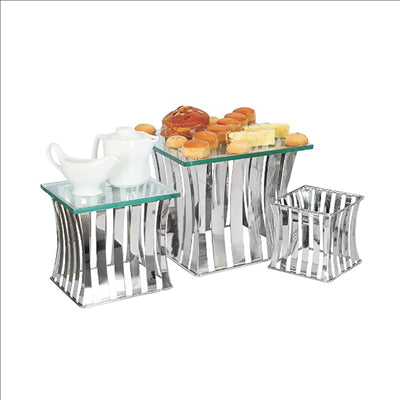 3 U. STAND BUFFET 16/22/26 CM ARGENTE INOX (1 UNITÉ)