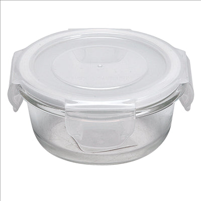 RÉCIPIENTS RONDS AVEC COUVERCLE 'WAKI GLASS' 210 ML Ø 10,5x5/6 CM TRANSPARENT VERRE (6 UNITÉS)