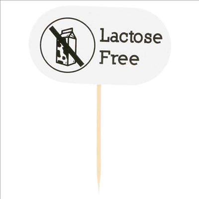 PIQUES "LACTOSE FREE" 8 CM BLANC BOIS (100 UNITÉS)