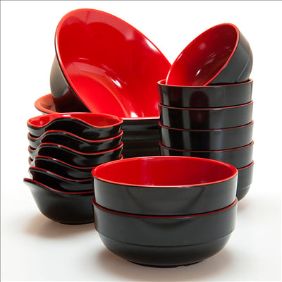 BOLS NOIR/ROUGE 'ASAMI WARE' 2800 ML Ø 29,2x10 CM MÉLAMINE (12 UNITÉS)