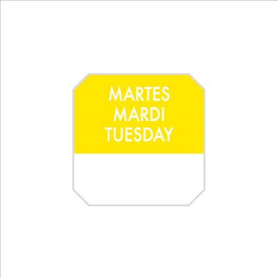 1000 U. ÉTIQUETTES ADHESIVES "MARDI" 2,5x2,5 CM JAUNE ADHESIF (1 UNITÉ)