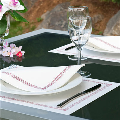 SERVIETTES "GRECQUE" 45 G/M2 40x40 CM BLANC AIRLAID (700 UNITÉS)