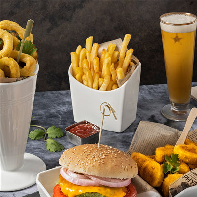 BOÎTES À FRITES L 13,3x9,4x14,6 CM BLANC PORCELAINE (6 UNITÉS)