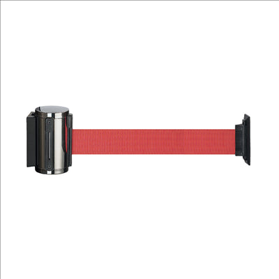 BARRIÈRE MURALE RETRACTIBLES RUBAN 200 CM ROUGE ALUMINIUM (1 UNITÉ)