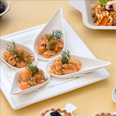 RÉCIPIENT À CUILLÈRE 'BIONIC' 10,5x3,6x2,7 CM BLANC BAGASSE (1000 UNITÉS)