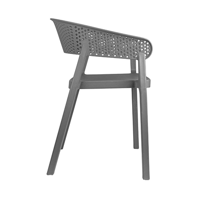 CHAISE EMPILABLE 'SUPRA-TEK' 51x49x73 CM GRIS PP (4 UNITÉS)