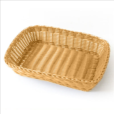 CORBEILLES SIMILAIRE OSIER RECTANGULAIRES 30x22x7 CM ORANGE PP (12 UNITÉS)