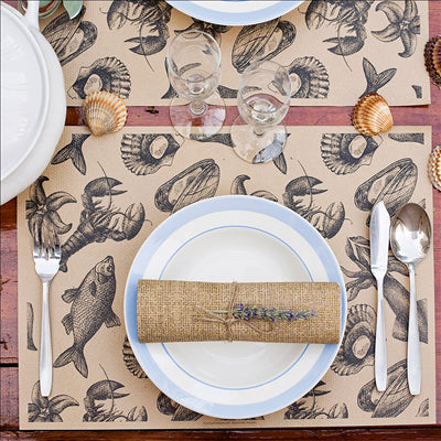 SETS DE TABLE OFFSET "MER" 70 G/M2 31x43 CM QUADRICHROMIE KRAFT (2000 UNITÉS)
