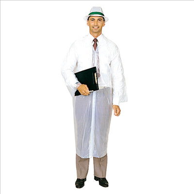 BLOUSES VISITEUR 20µ 130 CM BLANC LDPE (10 UNITÉS)