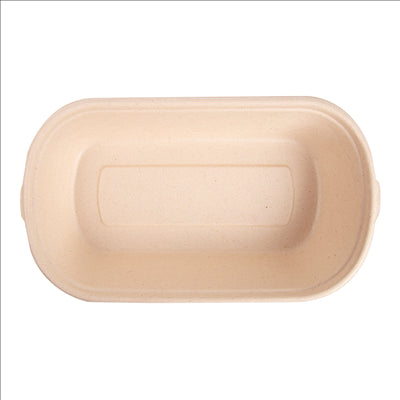 LUNCH BOXES 1 COMPART. 'BIONIC' 850 ML 23,5x13,1x4,6 CM NATUREL BAGASSE (500 UNITÉS)