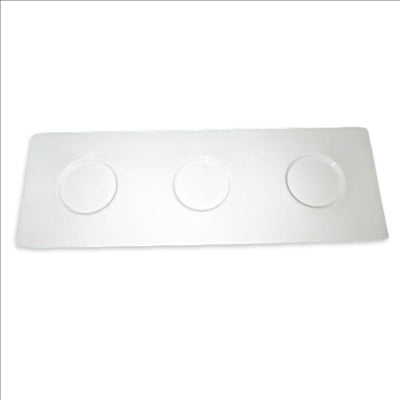 BASE 3 CAVITÉS 34,5x12 CM BLANC PORCELAINE (4 UNITÉS)