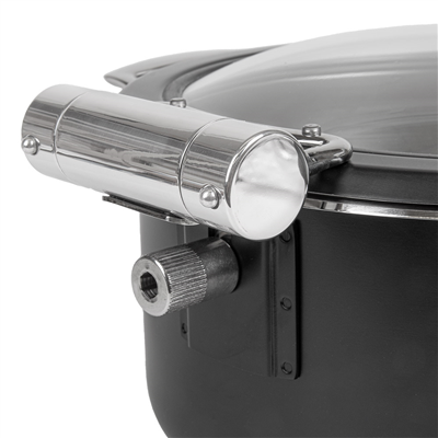 CHAFING DISH ROND AVEC FENÊTRE 4 L Ø 28x38,2x16,8 CM NOIR INOX + CRISTAL (1 UNITÉ)