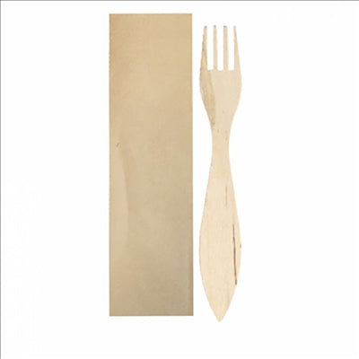 FOURCHETTES À POISSONS SOUS SACHETS KRAFT 15 CM NATUREL BOIS (100 UNITÉS)