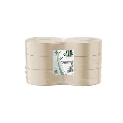 HYGIÉNIQUE "MAXI JUMBO" ECOLABEL 2 PLIS - 1KG 17 G/M2 Ø 26x9,5 CM NATUREL PAPIER RECYCLÉ (6 UNITÉS)