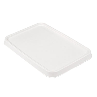 COUVERCLES POUR RÉF. 233.06/07 'BIONIC' 20,3x13,6x1,3 CM BLANC BAGASSE (500 UNITÉS)