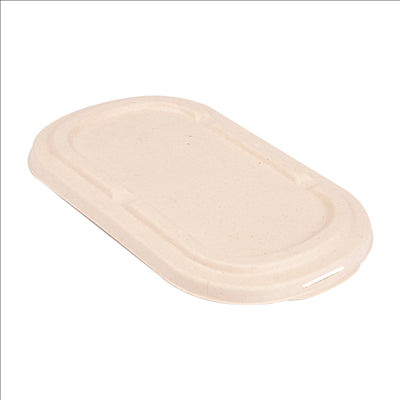 COUVERCLES LUNCH BOX 320.54/55 'BIONIC' 1000 ML 22,6x13,4x1,4 CM NATUREL BAGASSE (500 UNITÉS)