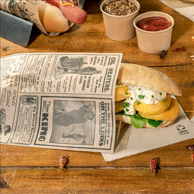 PAPIER INGRAISSABLES OUVERT 2 CÔTÉS CRÊPES&TACOS 'TIMES' 32 G/M2 13x22 CM NATUREL PARCH.INGRAISSABLE (500 UNITÉS)